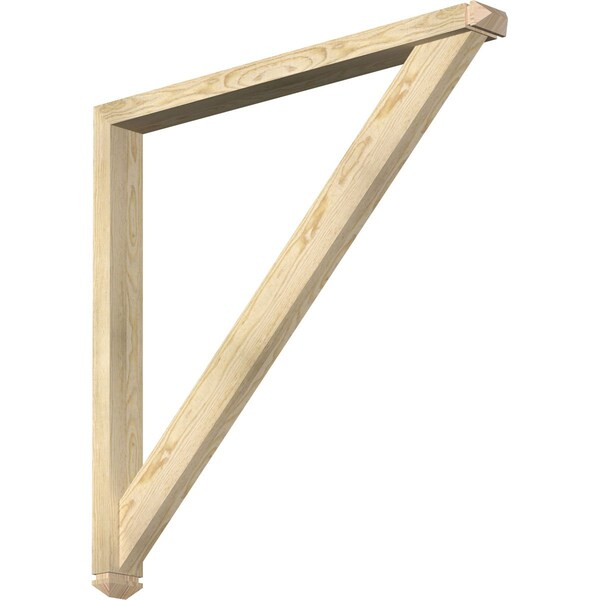 Ekena Millwork Traditional Arts and Crafts Rough Sawn Bracket w/ Offset Brace, Douglas Fir, 4"W x 42"D x 42"H BKT0402X42X42TRA03RDF - main